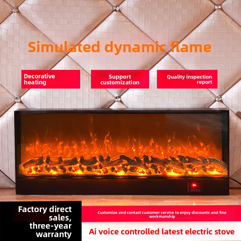 Smart Home Simulation - Chimenea Eléctrica 2D Decorativa Empotrada, Calentador