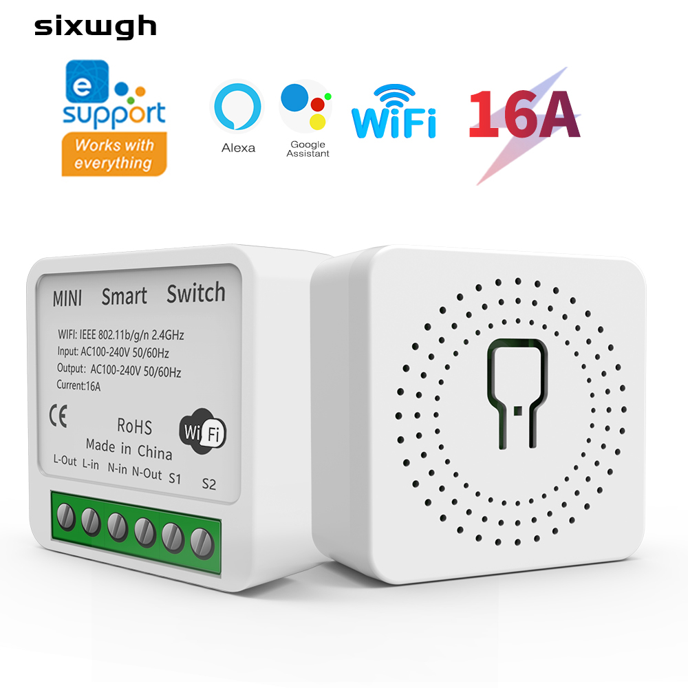 Smart Home Voice Assistant - Interruptor Inteligente WiFi Ewelink Mini 16A,