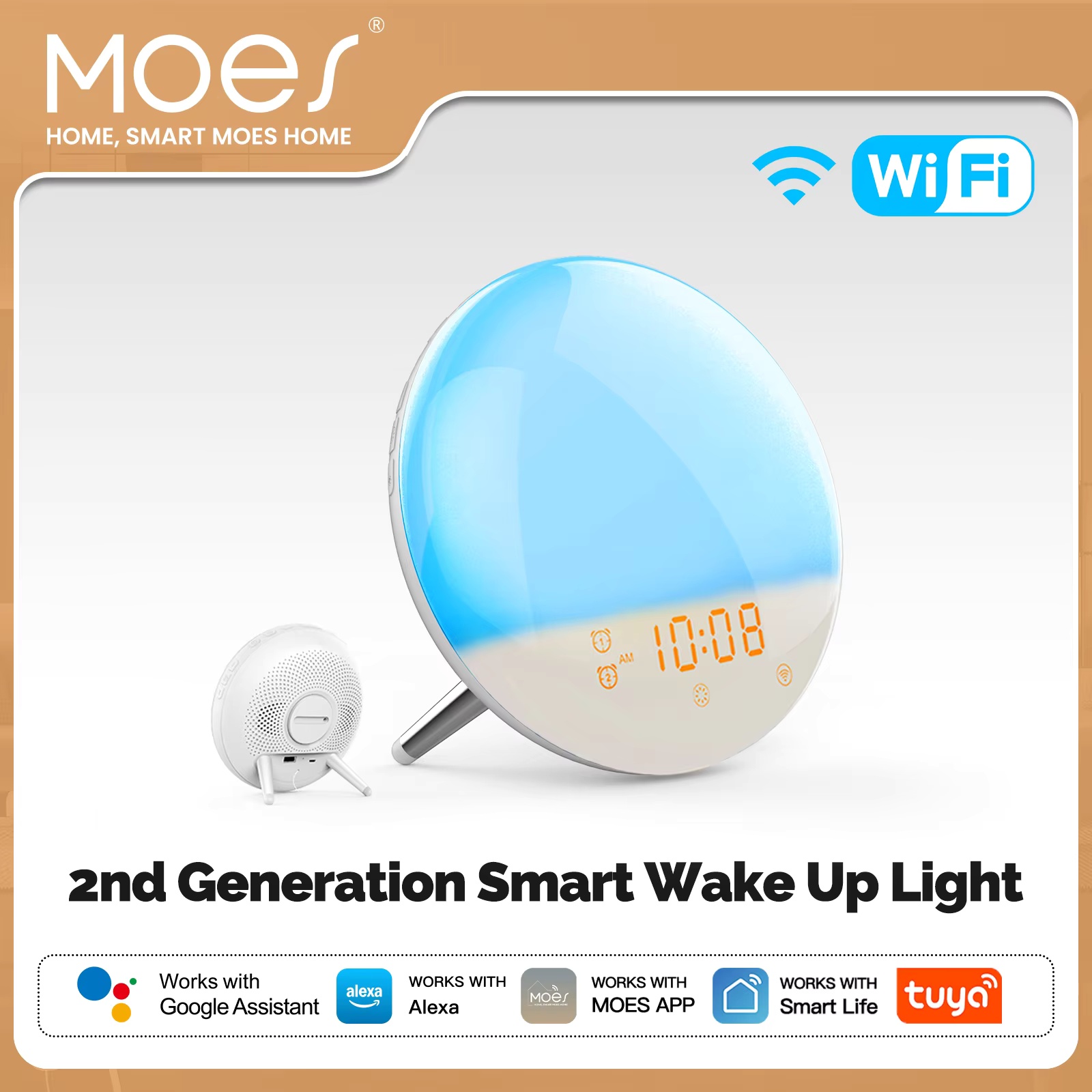 Smart Home Simulation - Despertador Inteligente con Luz WiFi MOES,