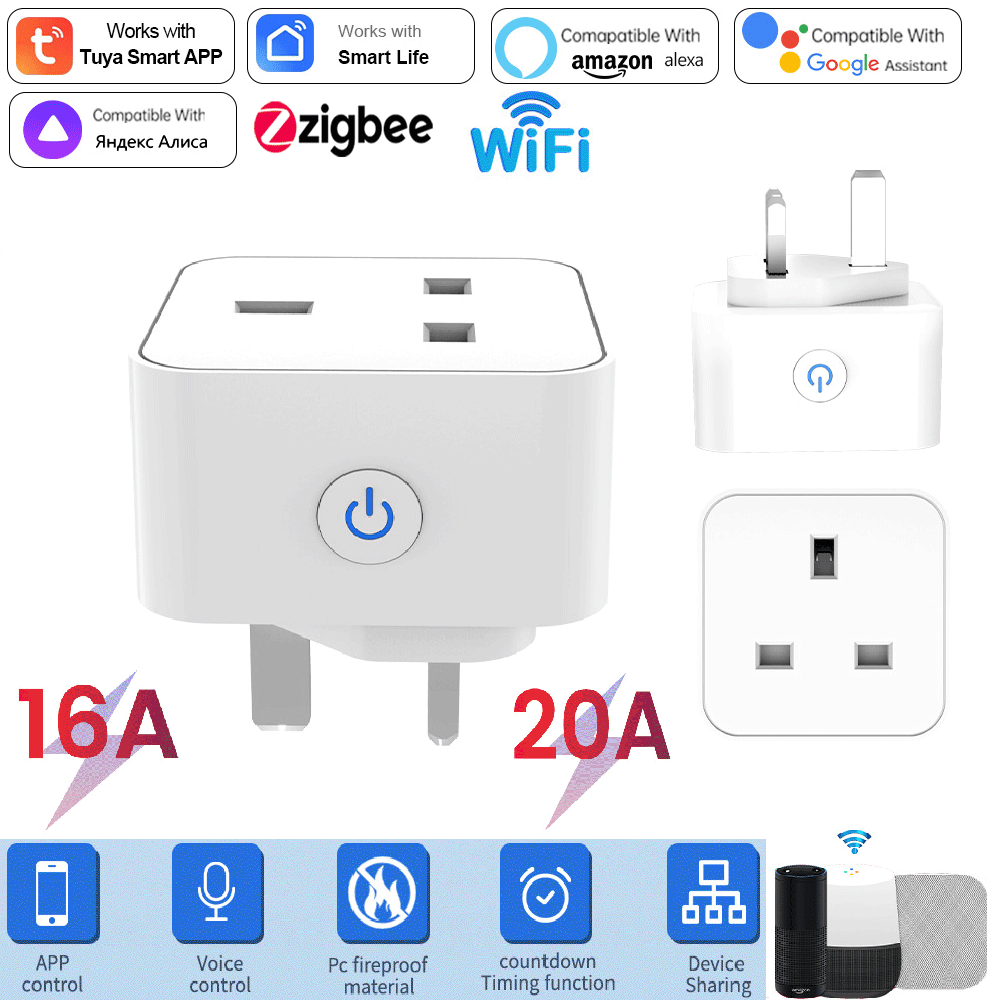 Enchufe Inteligente Tuya 16A/2 - Smart Home Voice Assistant reseña y precio