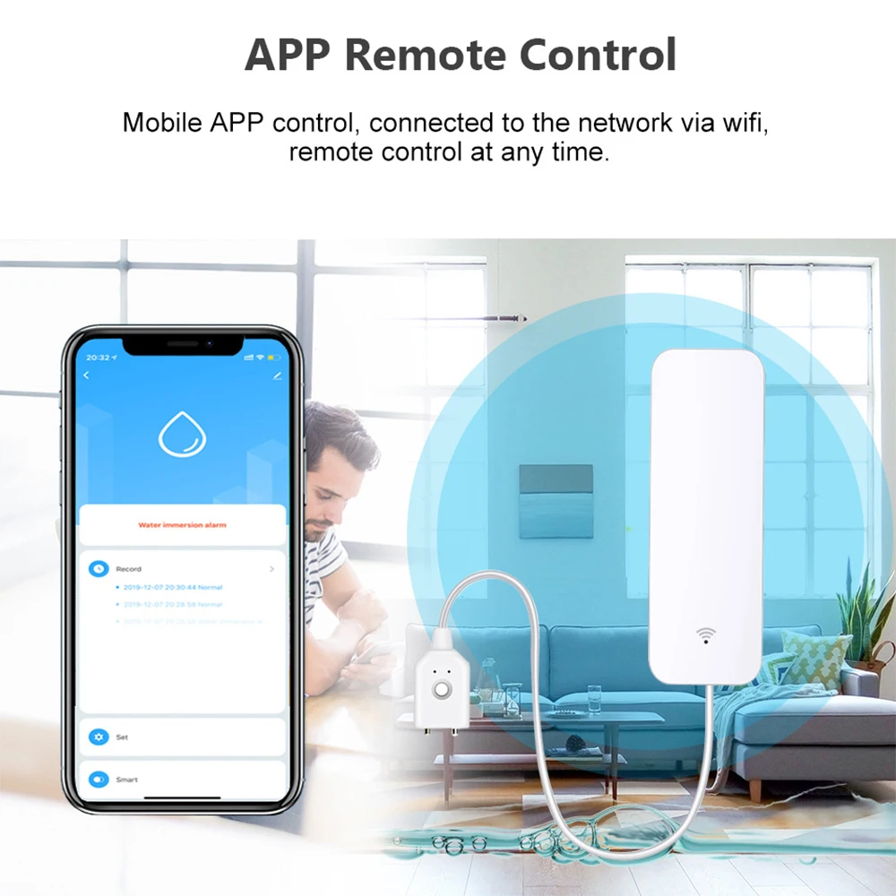 Tuya WiFi Zigbee Sensor de agu - Wifi Water Leak Detector reseña y precio